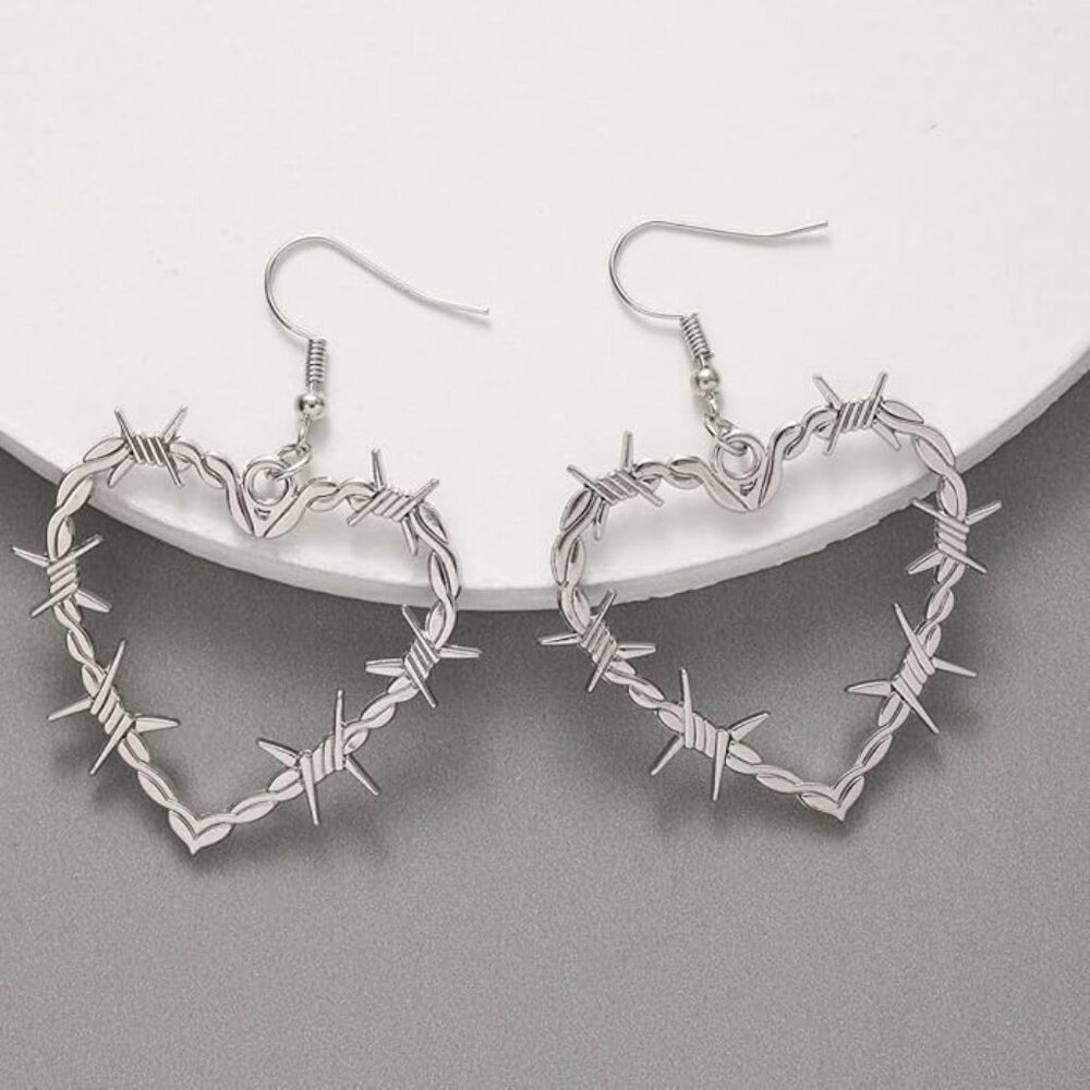 Gothic heart earrings